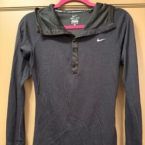 Nike Dri-Fit Long Sleeve Running Top with Hood & Thumb Holes — Size S